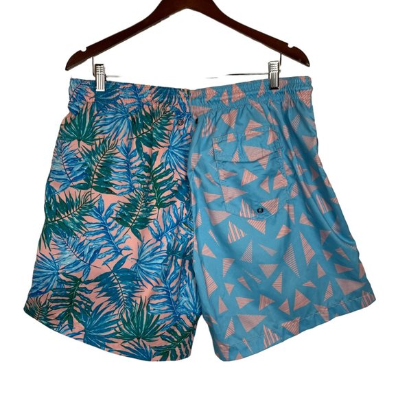 Charleston Threads Mens Swim Trunks XXL Blue Pink Parrot Short Elastic Waist - Picture 5 of 12